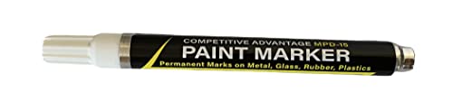 Enamel Paint Markers MPD-15 | WHITE - 1 Pack | Permanent Marks on Metal, Glass, Rubber, Plastic & more, Waterproof UV Resistant - color: White