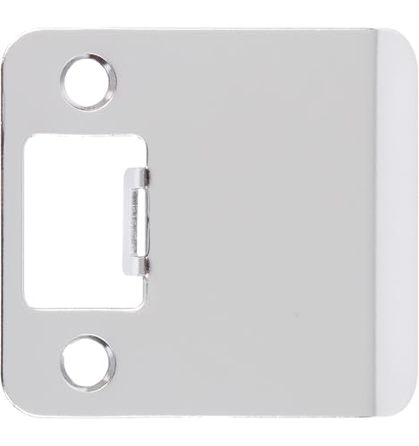 Stone Harbor Hardware Round Corner Extended Lip Strike Plate, 2-1/4" x 2", (2-1/2" Overall Length), Polished Chrome - color: Polished Chrome