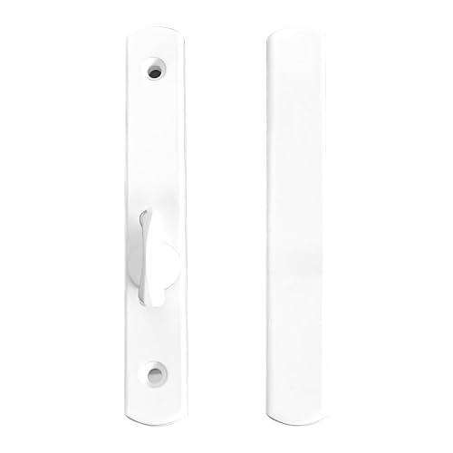 PGT Sliding Door Latch with Thumbturn, 4-1/2" Hole Spacing, White Interior Patio Door Handle Lock Replacement - color: White
