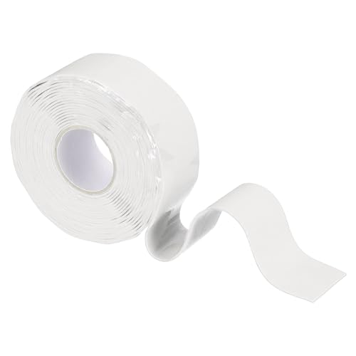 uxcell Self Fusing Silicone Tape, 1" x 10ft Waterproof Water Leak Sealing Tape for Plumbing Pipe Hose Repair Handles, White (0.5mm Thick) - color: White