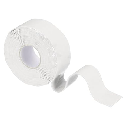uxcell Self Fusing Silicone Tape, 1" x 10ft Waterproof Water Leak Sealing Tape for Plumbing Pipe Hose Repair Handles, White (0.5mm Thick) - color: White