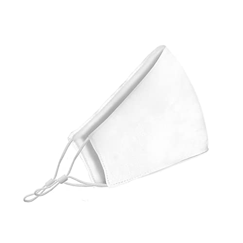 Washable Face Mask with Non-Adjustable Ear Loops & Nose Wire - color: Solid - White