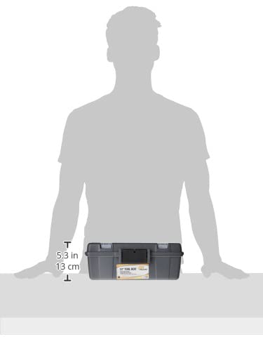Plano Molding 114-002 13-Inch Compact Tool Box, Graphite Gray with Black Handle and Latches (Pack of 6) - size: One Size (Pack of 6)