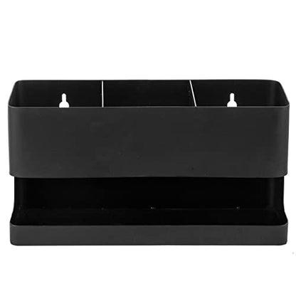 MyGift Hair Tool Organizer, 3-in-1 Metal Hair Dryer Holder, Wall Mounted Blow Dryer Holder, Black Bathroom Organizer for Curling Irons, Hair Straighteners, Hair Brush Holder and Hot Tools - color: Black