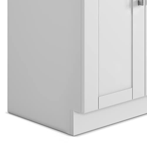 SIMPLIHOME Modern Wide Shaker All-in-One 28 inch Wide Utility Sink and Laundry Cabinet in Pure White Finish, Transitional Stainless Steel Sink Cabinet for Laundry Rooms with High-Arch Chrome Faucet - color: White, size: 28 Inch