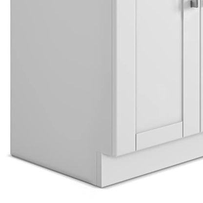 SIMPLIHOME Modern Wide Shaker All-in-One 28 inch Wide Utility Sink and Laundry Cabinet in Pure White Finish, Transitional Stainless Steel Sink Cabinet for Laundry Rooms with High-Arch Chrome Faucet - color: White, size: 28 Inch