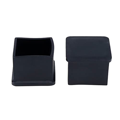 Mcredy Black Chair Leg Covers PVC Non-Slip Chair Leg Caps Furniture Foot Fit for 1.17" x 1.17" Square Chairs Feet Floor Protectors for Table Dressers, 20 Packs - size: 30x30mm/1.2" x 1.2",20 PCS