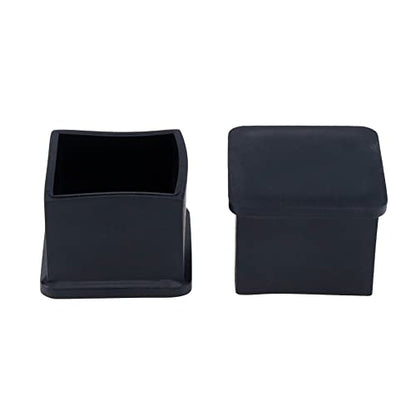 Mcredy Black Chair Leg Covers PVC Non-Slip Chair Leg Caps Furniture Foot Fit for 1.17" x 1.17" Square Chairs Feet Floor Protectors for Table Dressers, 20 Packs - size: 30x30mm/1.2" x 1.2",20 PCS