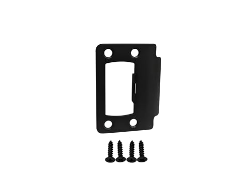 QCAA Solid Brass Door Latch Restorer Strike Plate, Universal Door Lock Plate, 2-1/4" x 1-3/4", Matte Black, 1 Pack, Made in Taiwan - color: Matte Black(2-1/4"), size: 1 Pack