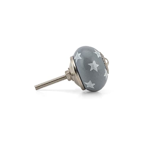 Craft Trade Handcrafted Ceramic Cabinet & Drawer Knobs – Kitchen Cabinet Hardware, Decorative Cupboard Handles & Dresser Knobs – Furniture Pulls (Grey, Set of 12) - color: Gray, style: 12