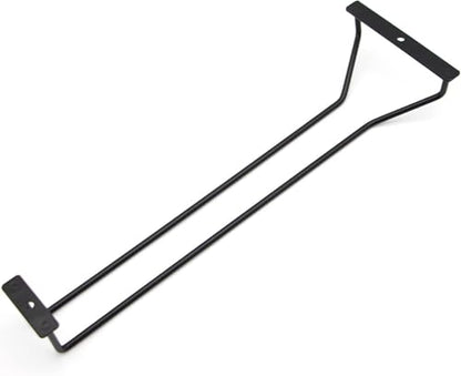 14-Inch Black Wine Glass Rack, Under Cabinet Wine Glass Holder, Stemware Rack, Hanging Stemware Holder, Set of 2 - color: Black, size: 14 Inch 2 Pack