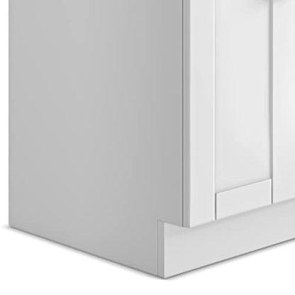 SIMPLIHOME Modern Wide Shaker All-in-One 24 inch Wide Utility Sink and Laundry Cabinet in Pure White Finish, Transitional Stainless Steel Sink Cabinet for Laundry Rooms with High-Arch Chrome Faucet - color: White, size: 24 Inch