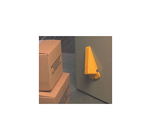 Master Caster Giant Foot Magnetic Doorstop, No-Slip Rubber Wedge, 3.5w X 6.75d X 2h, Yellow