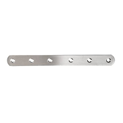 4 Pcs 200x20x3mm Flat Corner Brace Plates Mending Plate Joining Connector Repair Bracket 304 Stainless Steel for Furniture Repair with 24 Screws - size: 200mm(8")