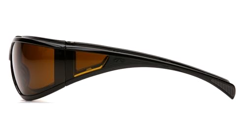 Pyramex Exeter Safety Eyewear - color: Glossy Black Frame/Shooter's Amber Anti-fog Lens