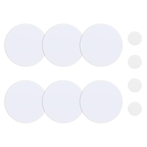 6Pcs Round Wall Hole Cover 1-1/5 Inch PVC Plastic Peephole Cover Blank Decorative Wall Plate for Holes, Scratches, Broken Door Viewers (Pure White) - color: White,1-1/5in, size: Round-6pcs