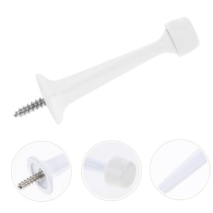 Lurrose Extra Long Heavy Duty Wall Mounted Door Stopper with Soft Rubber Tip Non Slip Floor and Wall Door Stop for Home Office Bedroom Bathroom Protection Construction White Finish