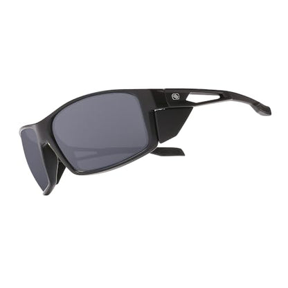Z87 Polarized Safety Sunglasses, UV400 Wraparound Work Glasses,Protective Shades for Men Women Driving Cycling - color: Matte Black Smoke