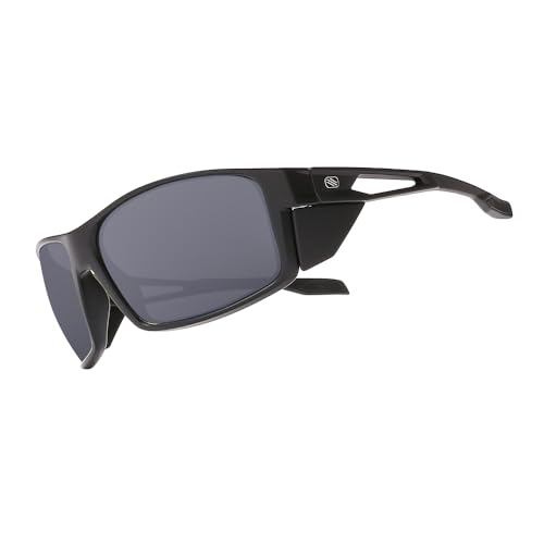 Z87 Polarized Safety Sunglasses, UV400 Wraparound Work Glasses,Protective Shades for Men Women Driving Cycling - color: Matte Black Smoke