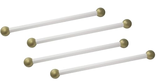 Solus SCA-335WH-4PK 15" Aluminum Cross Arm Ladder Rest for Outdoor Lamp Posts and Poles, Easy to Mount, Maintenance Free and Weather Resistant, White Bar with Gold Caps, Pack of 4 - color: White, size: Pack of 4