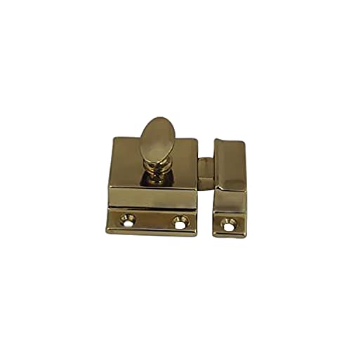 QCAA Traditional Large Oval Turn Cabinet Latch, Solid Brass, 2", for Cupboard & Other Furniture, Polished Brass, 1 Pack, Made in Taiwan - color: Polished Brass, size: 1 Pack