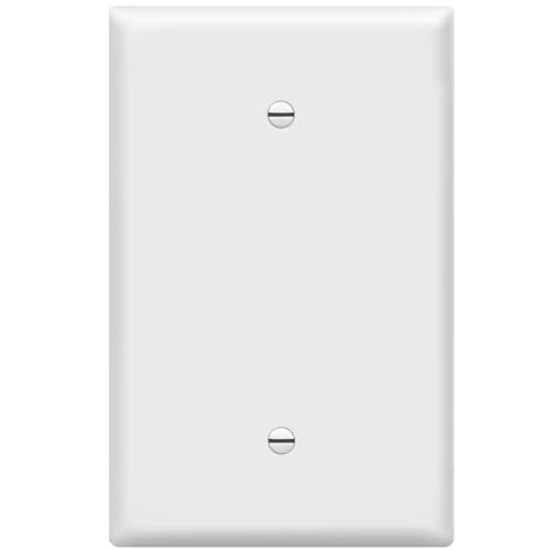 ENERLITES Blank Device Wall Plate, Jumbo Blank Covers, Over-Size 1-Gang 5.5" x 3.5", Unbreakable Polycarbonate Thermoplastic, 8801O-W, White - color: White, size: Over-Size