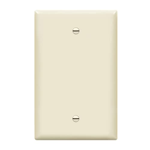 ENERLITES Blank Device Wall Plate, Gloss Finish, 1-Gang 4.88" x 3.11", Mid-Size, Unbreakable Polycarbonate Thermoplastic, UL Listed, 8801M-LA, Light Almond (Pack of 1) - color: Light Almond, size: Mid-size