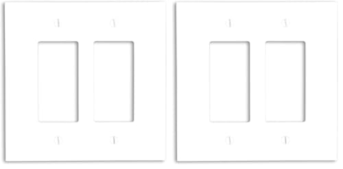 Leviton 88602 2-Gang Decora/GFCI Device Decora Wallplate, Oversized, Thermoset, Device Mount, White (Pack of 2) - size: 2-Gang, Pack of 2