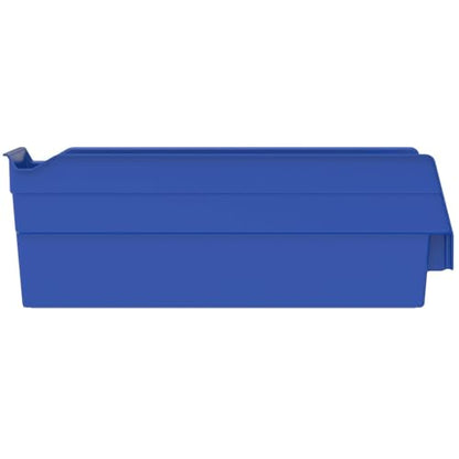 Akro-Mils 30120 Plastic Shelf Bins, Heavy Duty Storage Bins for Garage, Closet, and Drawer Organization, 12" x 4" x 4", Blue, 24-Pack - color: Blue