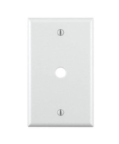 Leviton 1-Gang .406 Inch Hole Device Telephone/Cable Wallplate, Standard Size, Thermoset, Box Mount, 88013, White