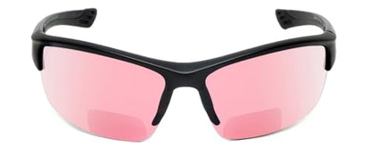 Wraparound Safety Glasses with Integrated Readers – Anti Fog UV Protection Lenses | Protective Wraparound Eyewear - color: Gloss Black Fl41 Pink (2 Pack)