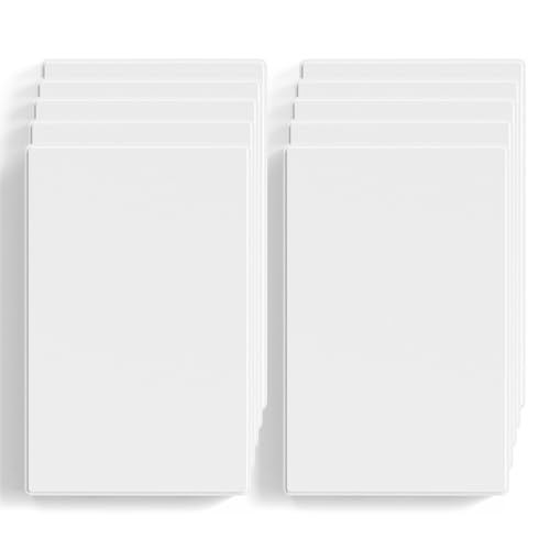ELEGRP Blank Wall Plate Cover, 1-Gang Screwless Blank Outlet Plate, Mid-Size 4.88" x 3.13" Unbreakable Thermoplastic Blank Faceplate Cover for Unused Outlets/Switches, UL Listed (10 Pack, Matte White) - color: White, size: 10 Pack