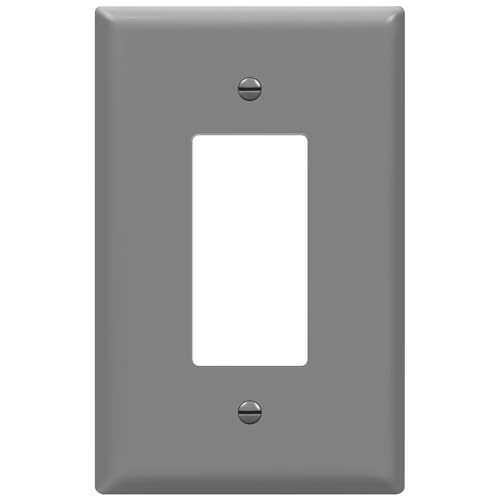 ENERLITES Decorator Light Switch or Receptacle Outlet Wall Plate, Gloss Finish, Oversized 1-Gang 5.5" x 3.5", Unbreakable Polycarbonate Thermoplastic, UL Listed, 8831O-GY, Gray - color: Gray, size: Oversize