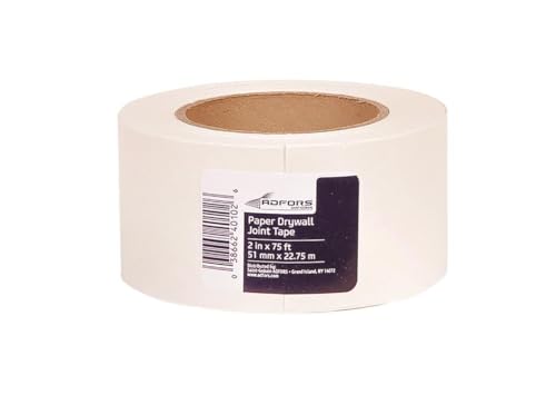 Saint-Gobain ADFORS FDW6620-U FibaTape Paper Drywall Joint Tape 2-Inch x 75-Feet, White - size: 75-feet