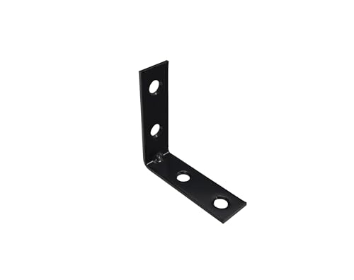 QCAA Angle Bracket Corner Brace Durable Thicker Steel Construction, Black, 2"x2"x5/8"x1.8 mm, Made in Taiwan, 24 Pack - color: Black(2"), size: 24 Pack