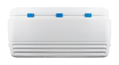 NeverBreak Parts - Igloo Cooler Replacement Parts - Large Repair Kit | High Strength Igloo Cooler Hinges Replacement with Latches | Ice Chest Repair Kit - color: Blue with Blue & Orange Flip-Flops