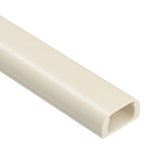 Wire Covers for 2 Cords, 68in Wire Hider on Wall Mounted, Beige Cord Cover Kit, Cable Cover Paintable, Cable Concealer for Extension Cord, Ethernet Cable, Speaker Wire Hider, 4X L17in W0.7in H0.4in - color: Beige, size: W0.7in X H0.4in X L68in