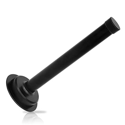 1pc 6 Inch Door Stops, Self Adhesive Long Door Stopper, Stainless Steel Sound Dampening Door Stop, Wall Mount Screw Doorstop with Rubber Bumper (Upgraded Black) - size: 6 Inch-upgraded Black