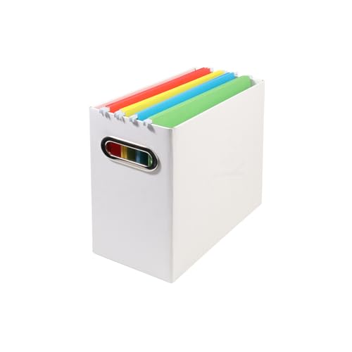 Collapsible File Organizer Box with Handle, Filing Organizer for Home or Office, Small Portable File Box(1 Pack, White) - color: White, style: 1 Pack