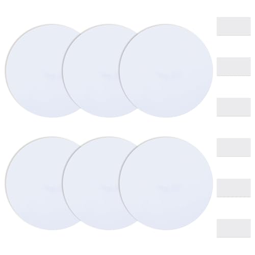 Wall Hole Cover Plate, 6Pcs PVC Plastic Ceiling Cover Blank Round Decorative Wall Plate Repair Kit for Floor, Ceiling and Wall (5 Inch) - color: White, 5in, size: Round-6pcs