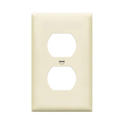 ENERLITES Duplex Receptacle Outlet Wall Plate, Midway Size 1-Gang 4.88" x 3.11", Unbreakable Polycarbonate Thermoplastic, 8821M-LA, Light Almond - color: Light Almond, size: Mid-size