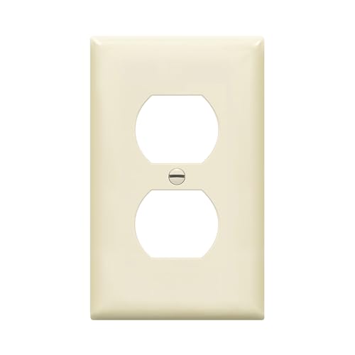Enerlites 8821-LA Duplex Receptacle Outlet Wall Plate, Standard Size 1-Gang , Polycarbonate Thermoplastic, Light Almond - color: Light Almond, size: Standard Size