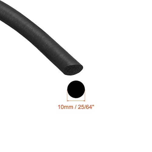 uxcell Foam Rubber Weather Seal Strip, 8mm(5/16") Diameter 2 Meters (6.56Ft) Long Round EPDM Rubber for DIY Gasket, Warehouse, Pads, Foam Tubing, Crafts - size: 8mmx2m