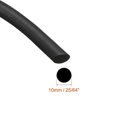 uxcell Foam Rubber Weather Seal Strip, 8mm(5/16") Diameter 2 Meters (6.56Ft) Long Round EPDM Rubber for DIY Gasket, Warehouse, Pads, Foam Tubing, Crafts - size: 8mmx2m