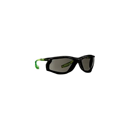 3M Safety Glasses, Solus CCS Series, ANSI Z87, Pack of 1, Scotchgard Anti-Fog Coating, Gray Lens, Corded Ear Plug Control System, Removable Foam Gasket, SCCS02SGAF-GRN-F - color: Gray Lens, Green/Black Frame With Foam Gasket, size: One Size Fits Most