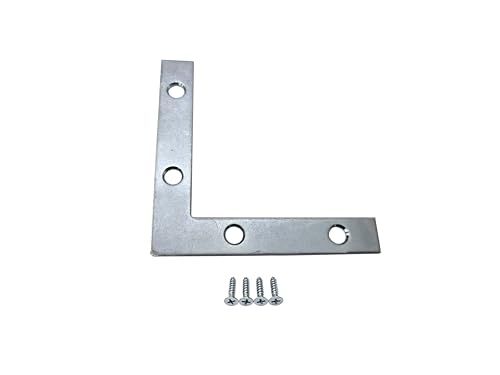 QCAA Heavy Duty Flat Corner Irons Joining Bracket for Wood Table, Chairs, Zinc Plated , 3-1/2"x3-1/2 x5/8" x1.8mm, Made in Taiwan, 24 Pack - color: Zinc(3-1/2"), size: 24 Pack