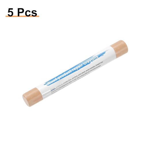 HARFINGTON 5pcs Wood Filler Sticks Wooden Wax Touch Up Furniture Repair Crayons for Scratch Hole Wood, Dusty Pink - color: Dusty Pink