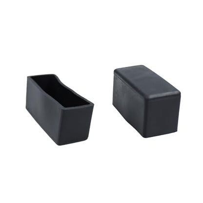 12PCS 0.8”X2” Rectangle Chair Leg Caps, Flexible PVC Furniture Foot Protectors, Non-Slip Table Feet Covers, Elastic Floor Protection for Chairs, Stools, Tables, Black - size: 0.8”X2”