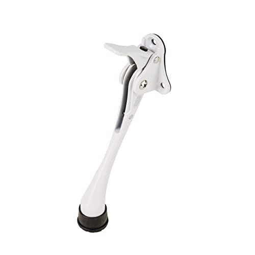 Door Stopper, One-Touch semi-Automatic Metal Door Stopper, with Non-Slip Rubber Tip for Wood, Concrete, Tiled, and Carpeted Floors (6inch x 1pack, White) - color: White, size: 6inch x 1pack