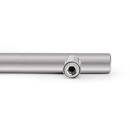 Probrico 5 Pack Stainless Steel Kitchen Cabinet Drawer Closet Handles Bedroom Dresser Pulls 5"/128mm Hole Centers - color: Brushed Nickel, size: hole center 5"